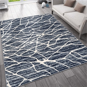Navy and white Modern Rug