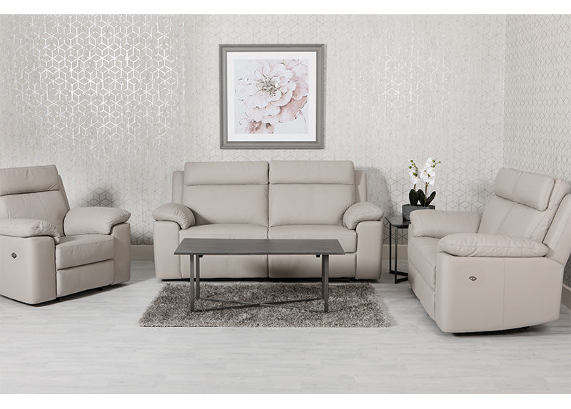 Enzo grey leather sofa deals