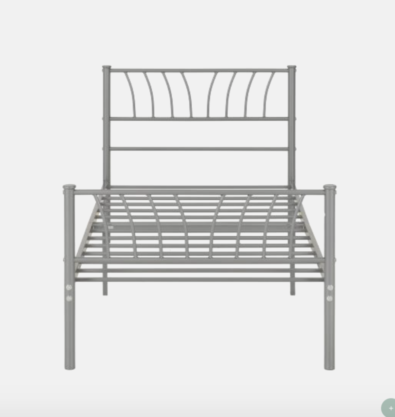 Harlow Metal Bed Frame – Silver