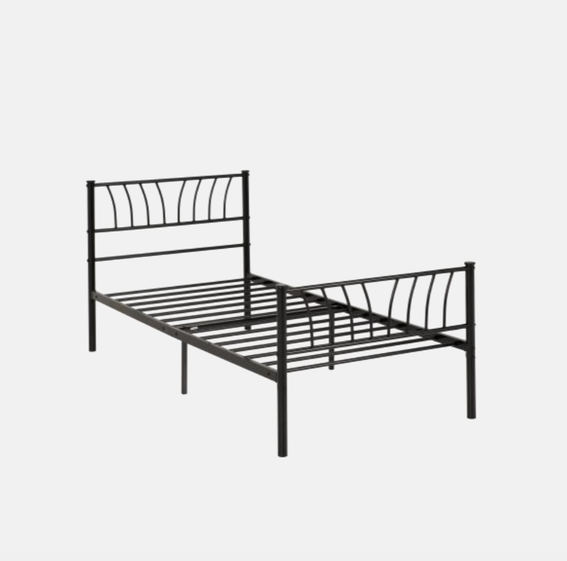 Harlow bedframe black metal.