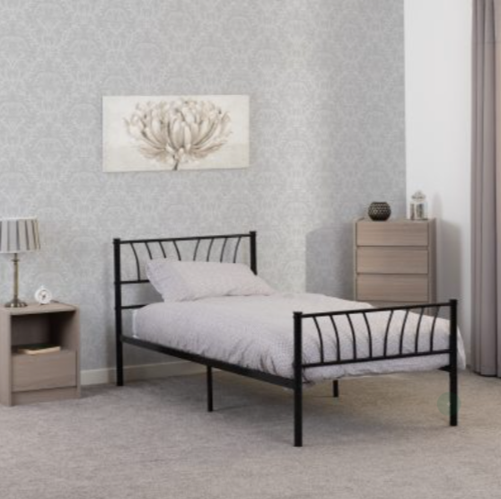 Harlow bedframe black metal