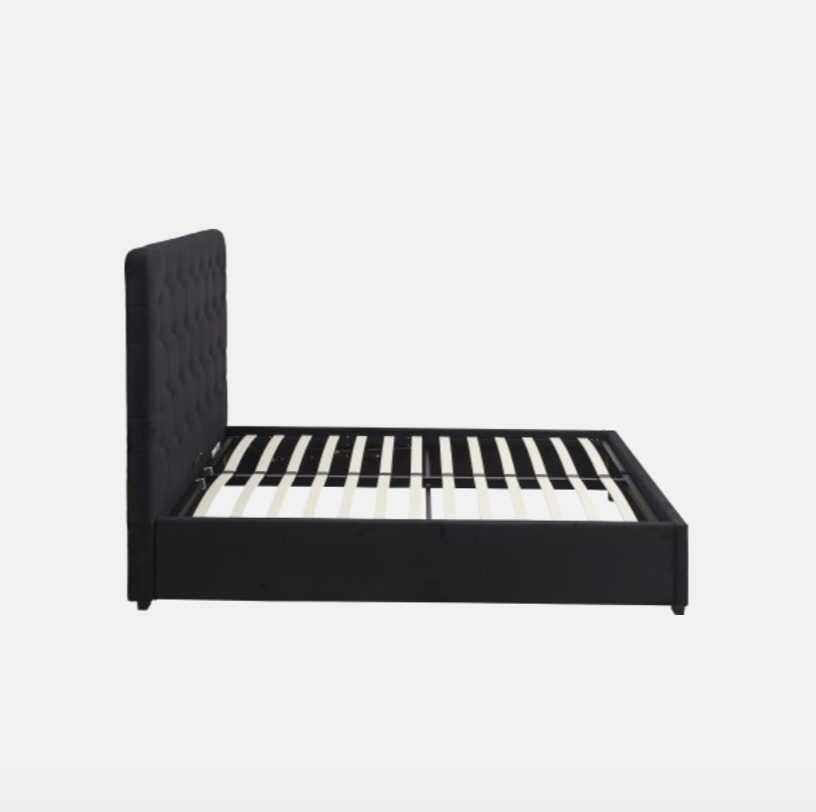 Madison Ottoman Bed – Black Velvet Fabric (Available in 4'6" or 5')