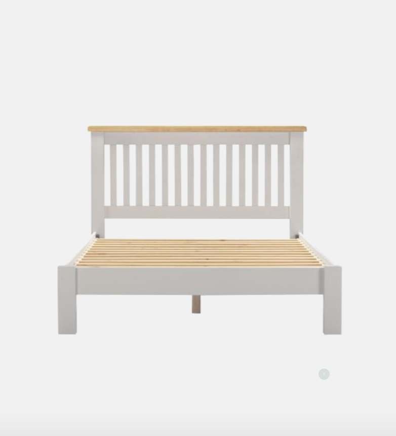 Windsor Bed – Low Foot End Pebble Grey/Oak (Available in 4'6" & 5')