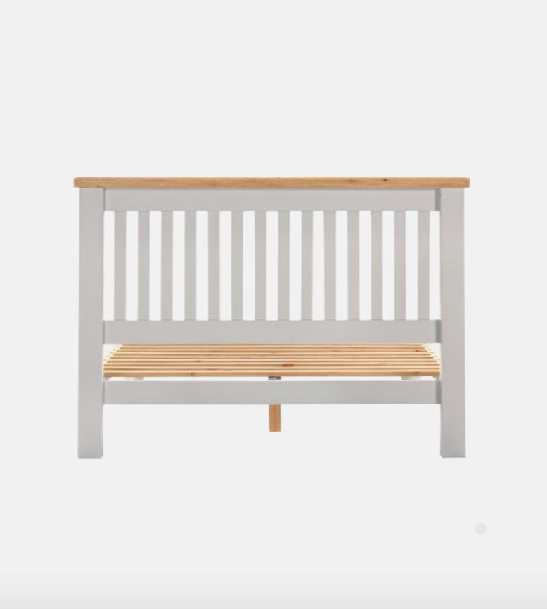 Windsor Bed – Low Foot End Pebble Grey/Oak (Available in 4'6" & 5')