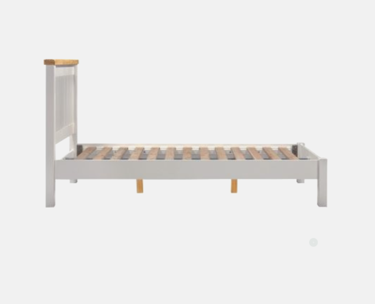 Windsor Bed – Low Foot End Pebble Grey/Oak (Available in 4'6" & 5')