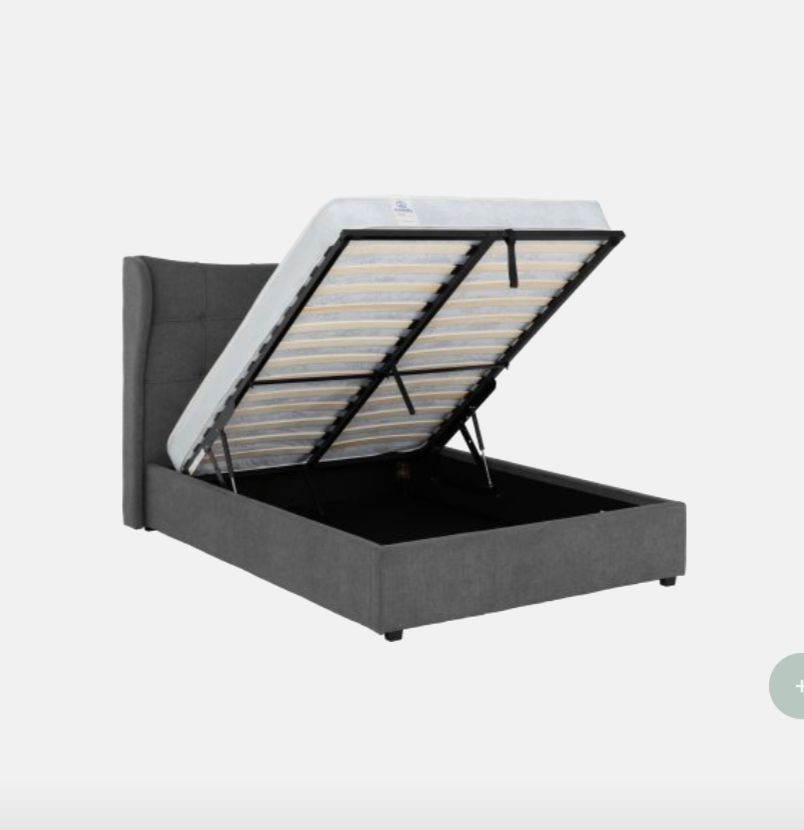 Verona Ottoman Storage Bed – Grey Fabric (Available in 4'6" & 5')