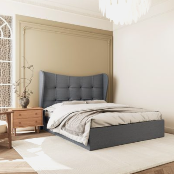 Verona Ottoman Storage Bed – Grey Fabric (Available in 4'6" & 5')