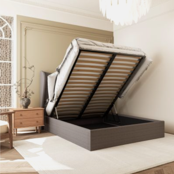 Verona Ottoman Bed – Brown Fabric (Available in 4ft6" & 5ft)