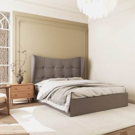 Verona Ottoman Bed – Brown Fabric (Available in 4ft6" & 5ft)