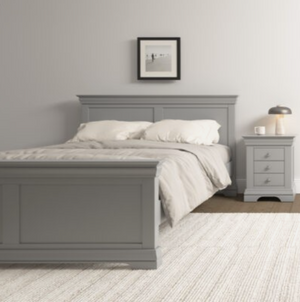 Bordeaux Bed High Foot End Pebble Grey (available in 4'6" and 5')