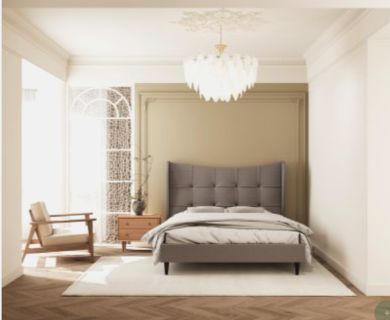 Verona Bed Brown Fabric (Available in 4'6" & 5')