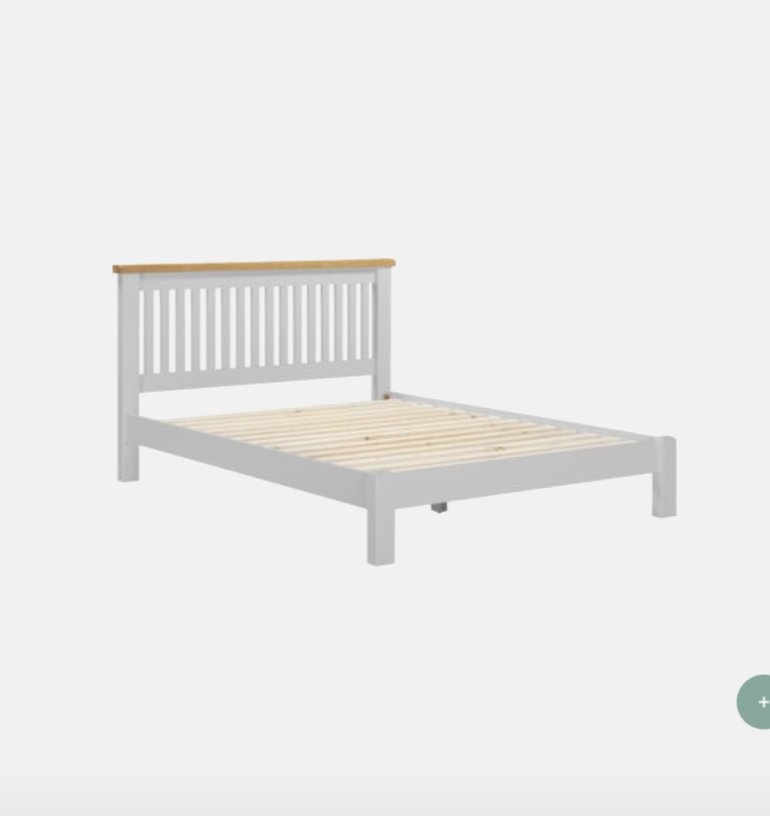 Windsor Bed – Low Foot End Pebble Grey/Oak (Available in 4'6" & 5')