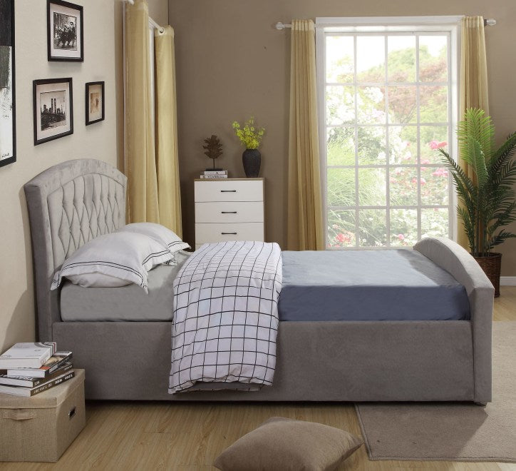 Kingston Ottoman Fabric Bed - Grey