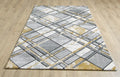 Geometric patterned rug on a wooden floor