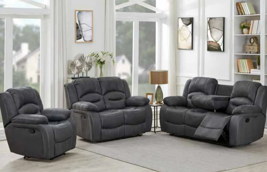 Slate Navy Ashley Recliner Sofa