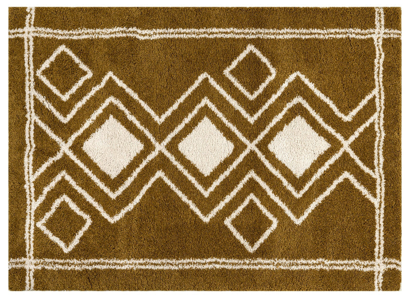 Brown doormat with geometric pattern