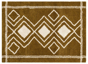 Brown doormat with geometric pattern