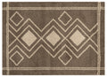 Brown and beige geometric patterned rug