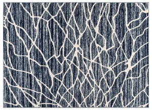 Navy and white Modern Rug