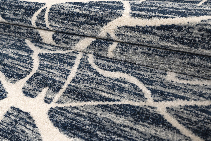 Navy and white Modern Rug