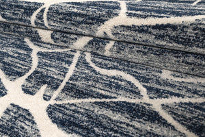 Navy and white Modern Rug