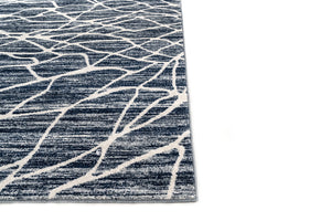 Navy and white Modern Rug