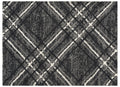 Textured black and white patterned rug