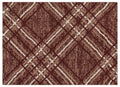 Brown and beige plaid patterned rug