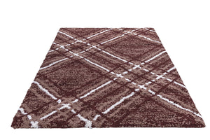 Brown checkered rug on a white background