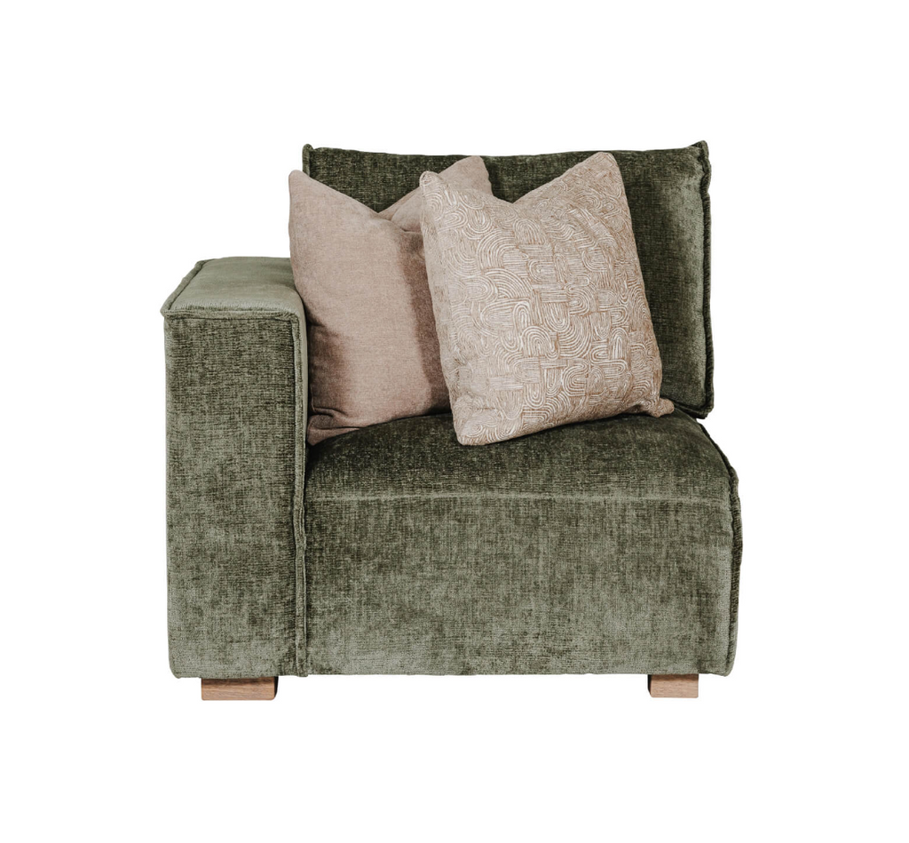 Bodhi Corner sofa Modular Arm LHF (Available in Mink & Olive)