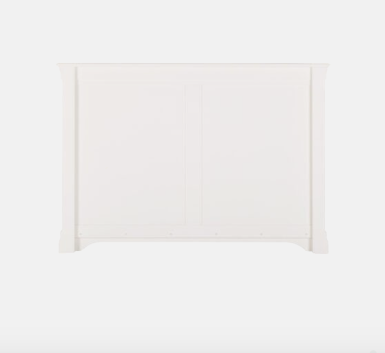 White headboard on a white background