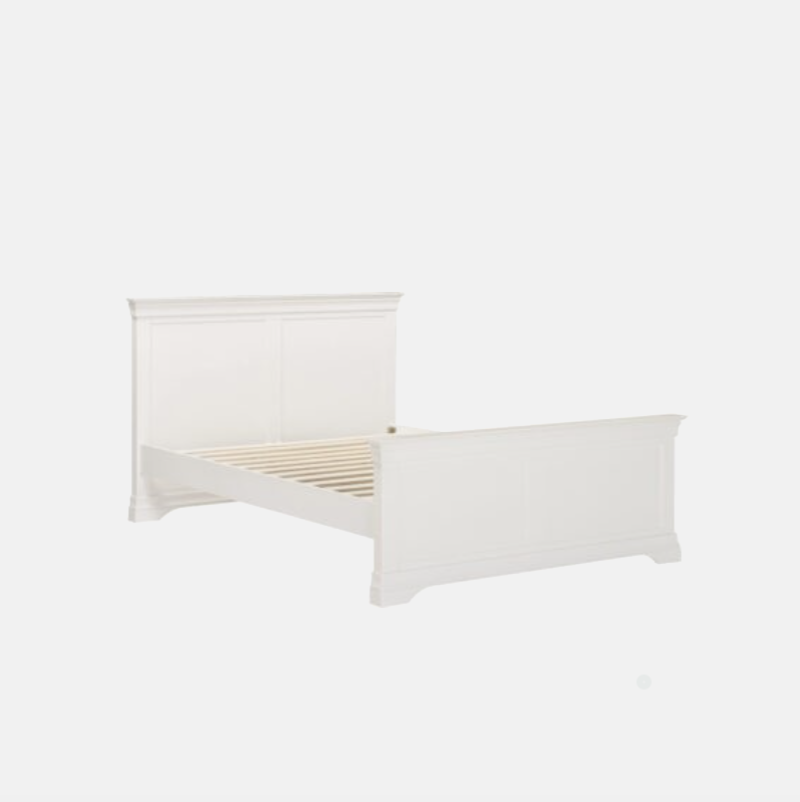 White headboard and pillows on a white background