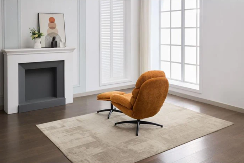 Gold Clark Leisure Chair with Footstool