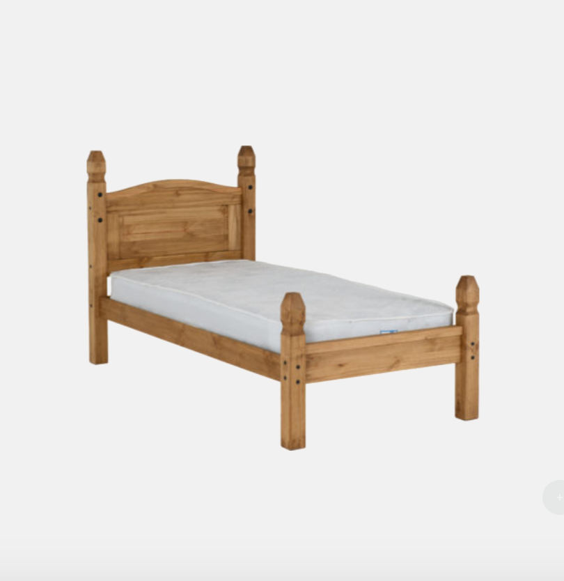 Corona 3ft Bed – Low Foot End Distressed Waxed Pine