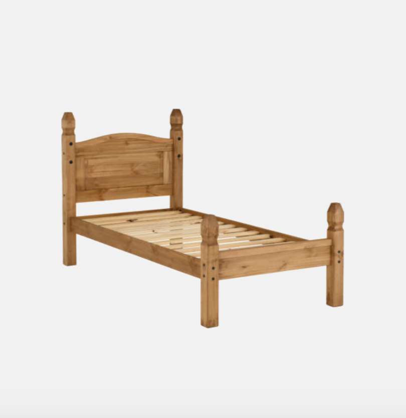 Corona 3ft Bed – Low Foot End Distressed Waxed Pine