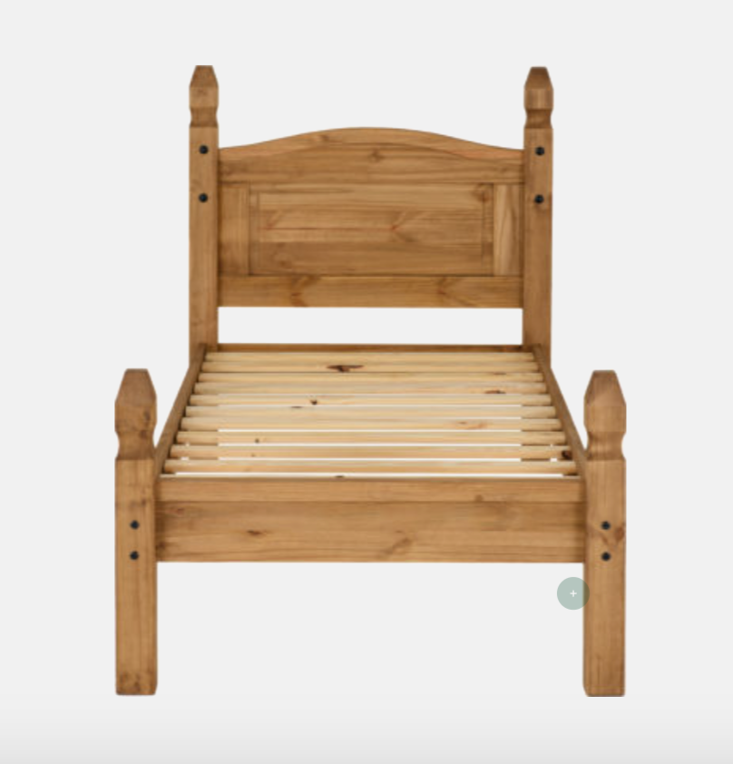 Corona 3ft Bed – Low Foot End Distressed Waxed Pine
