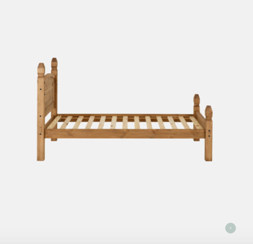 Corona 3ft Bed – Low Foot End Distressed Waxed Pine