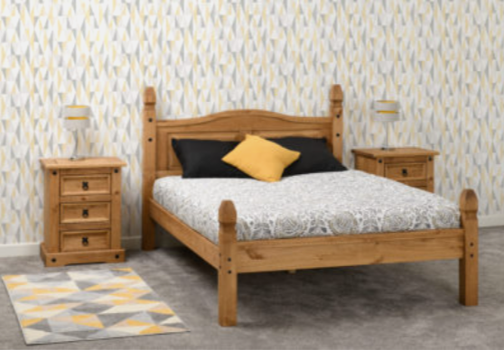 Corona 3ft Bed – Low Foot End Distressed Waxed Pine