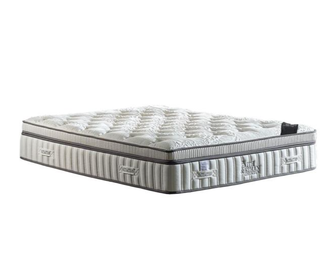 Mattress with brand logo on a white background