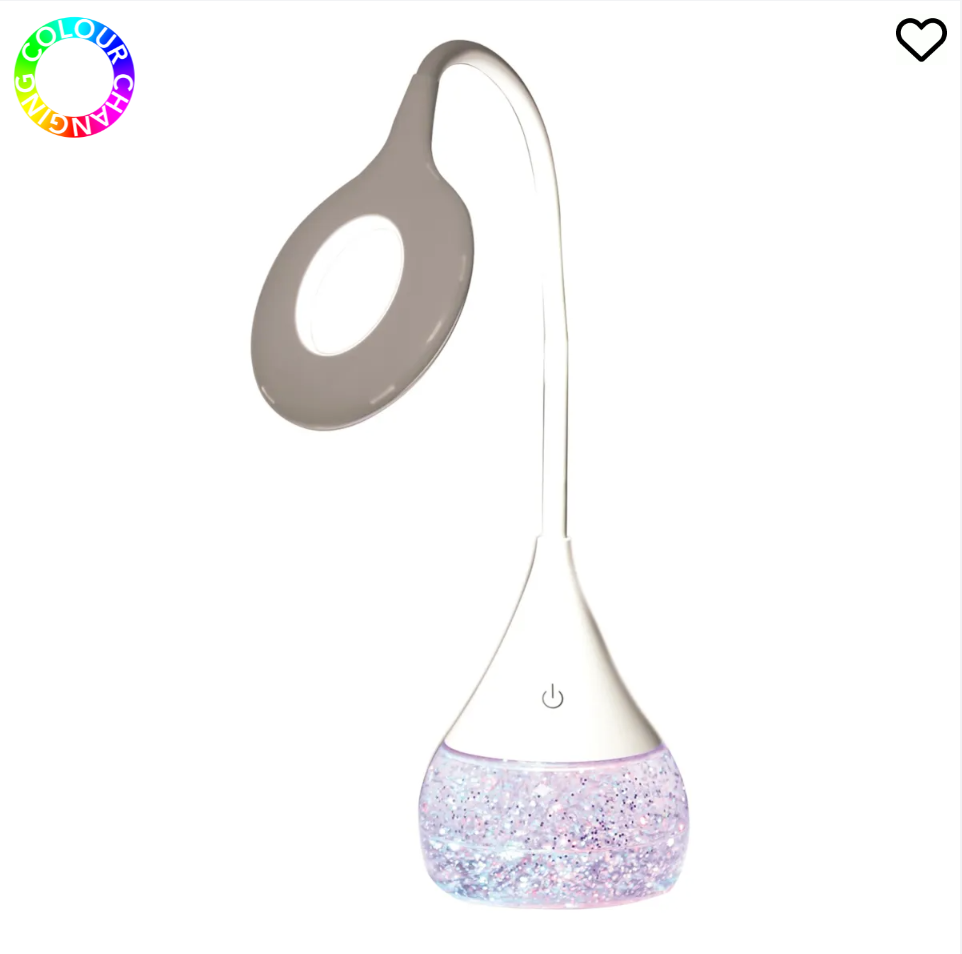 Flexible Neck LED Colour Changing Glitter Lamp 10 x 50cm