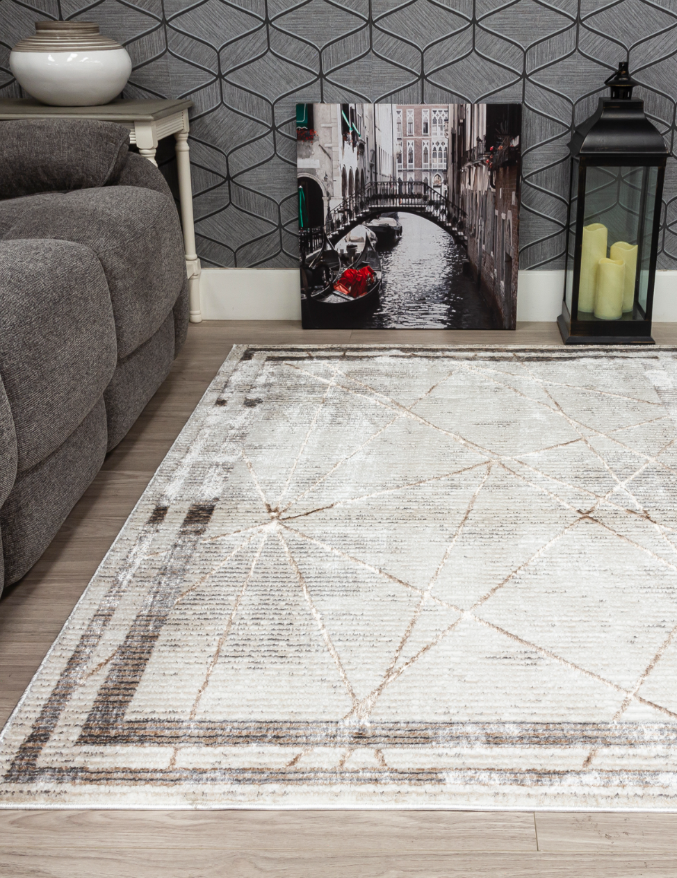 Glitz Art Deco – Beige Rug