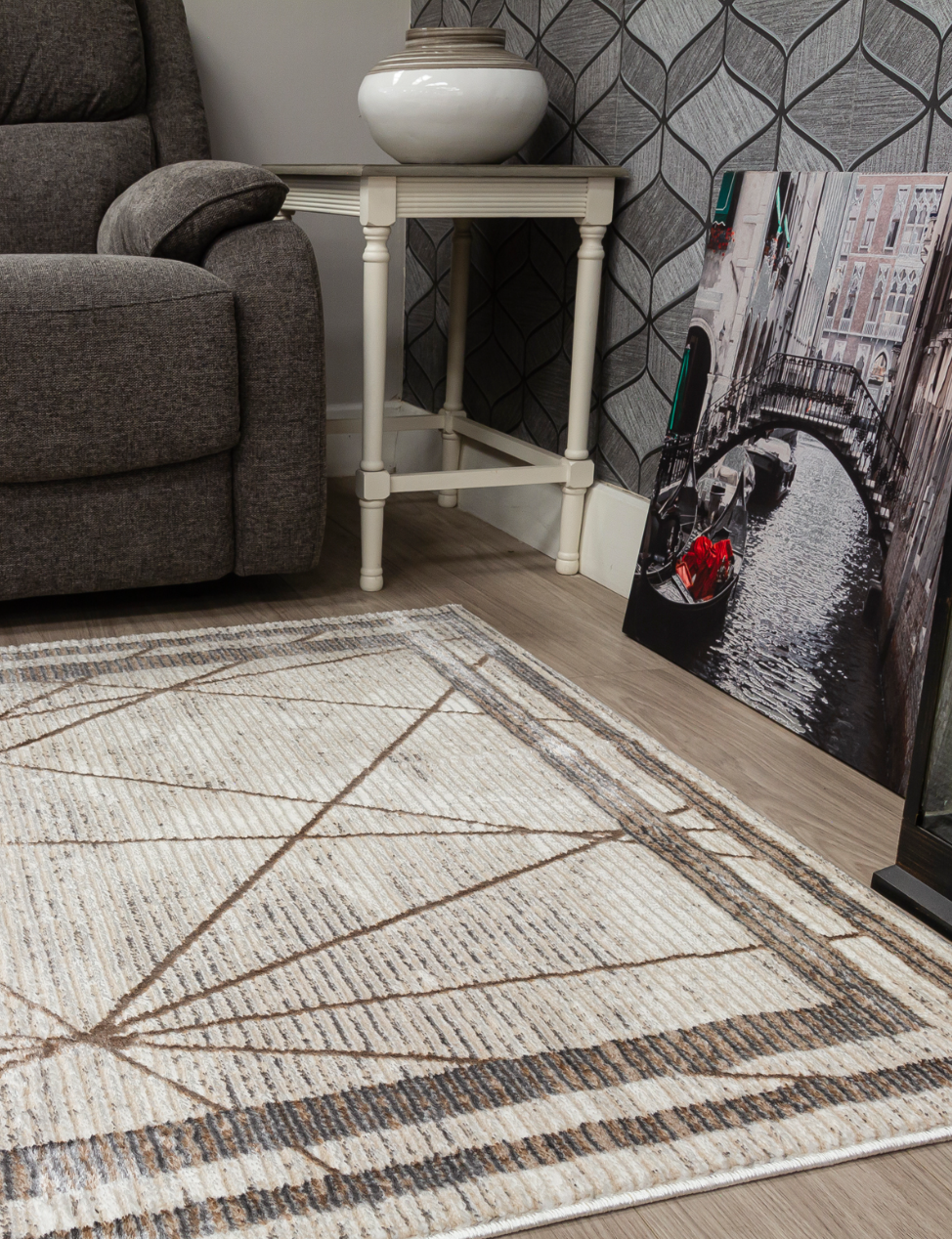 Glitz Art Deco – Beige Rug