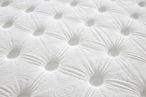 Close-up of a white mattress with a textured surface