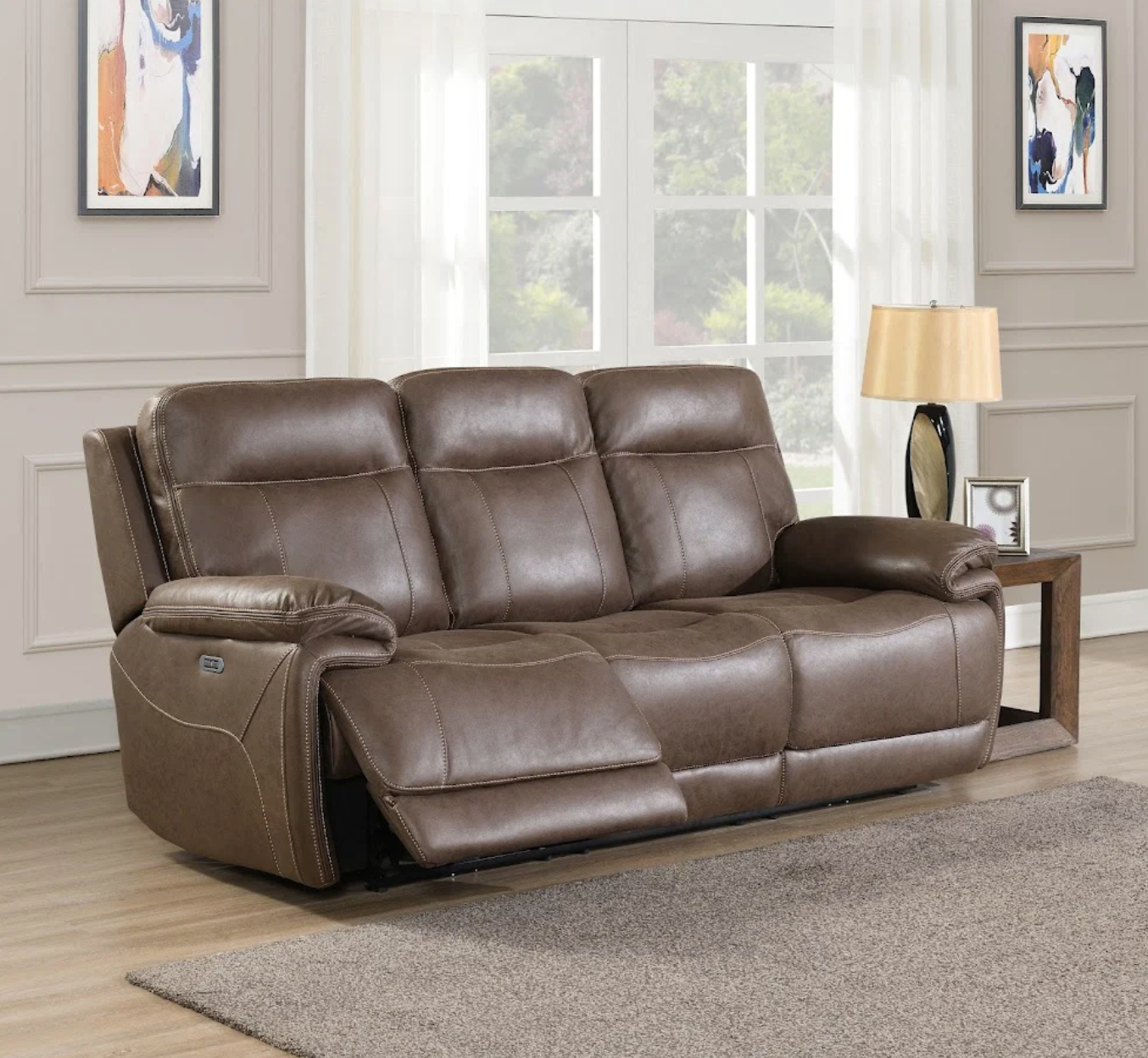 Glenwood 3 Seater Sofa Electric Recliner Chestnut
