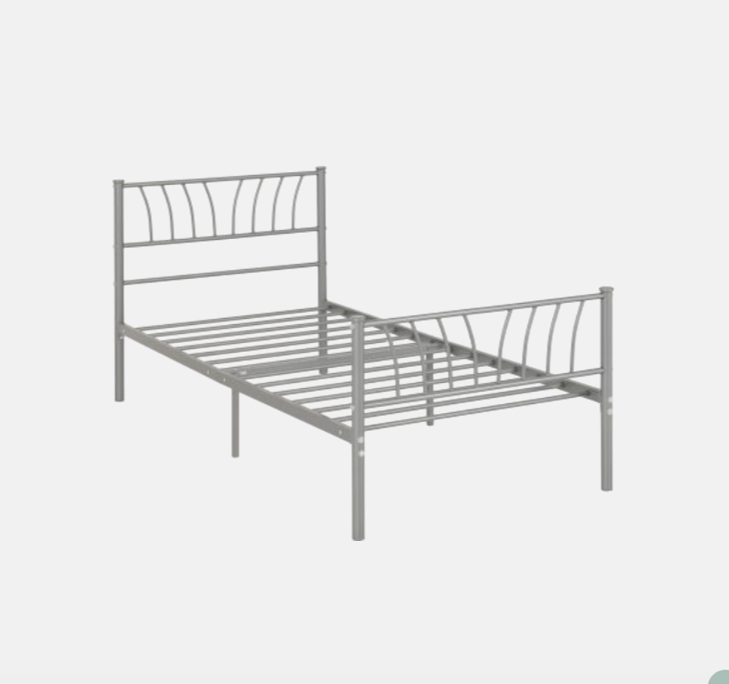 Harlow Metal Bed Frame – Silver