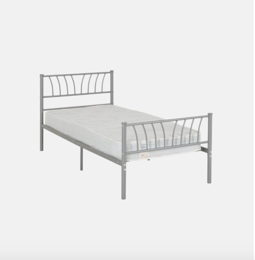 Harlow Metal Bed Frame – Silver