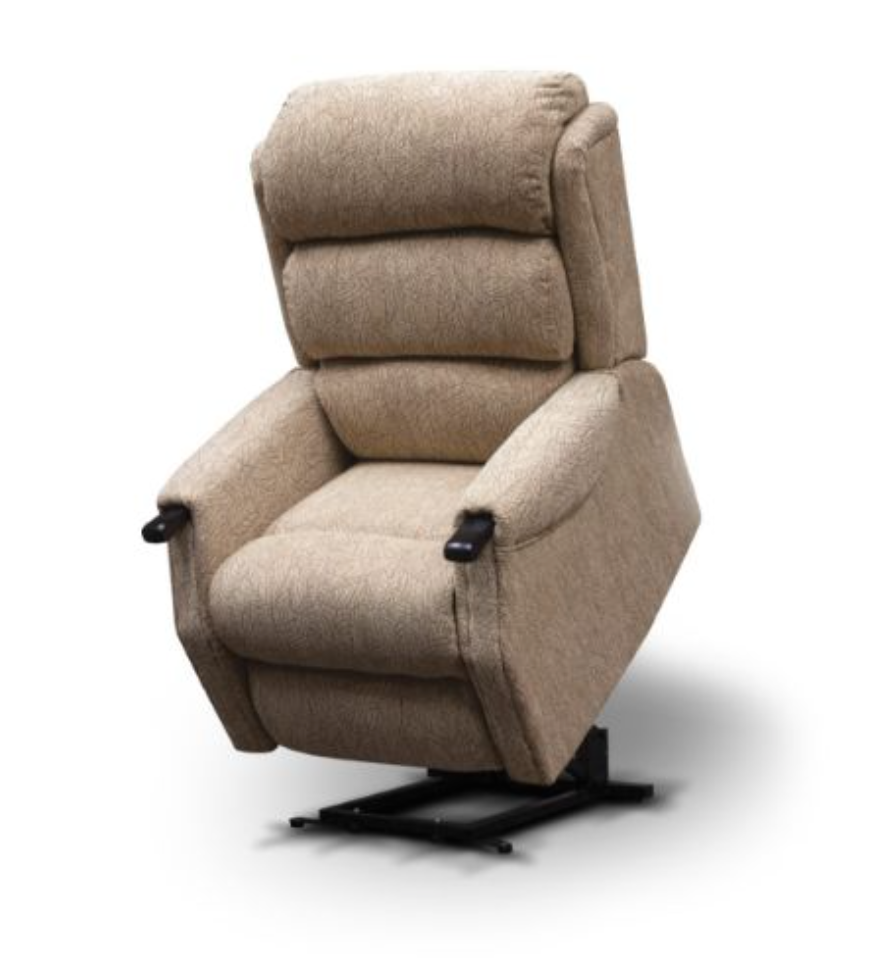 Beige recliner chair on a white background