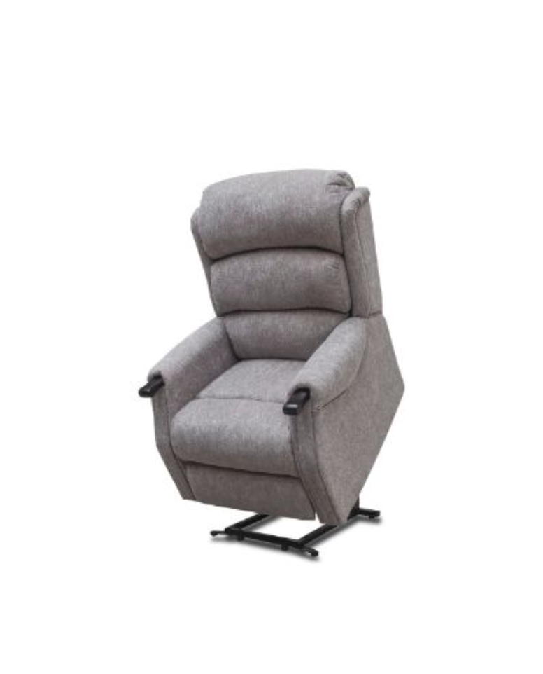Gray recliner chair on a white background