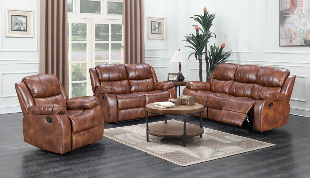 Judy Recliner Sofa – Brown Leather