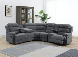 Dark Grey Fabric Lancaster Recliner Sofa